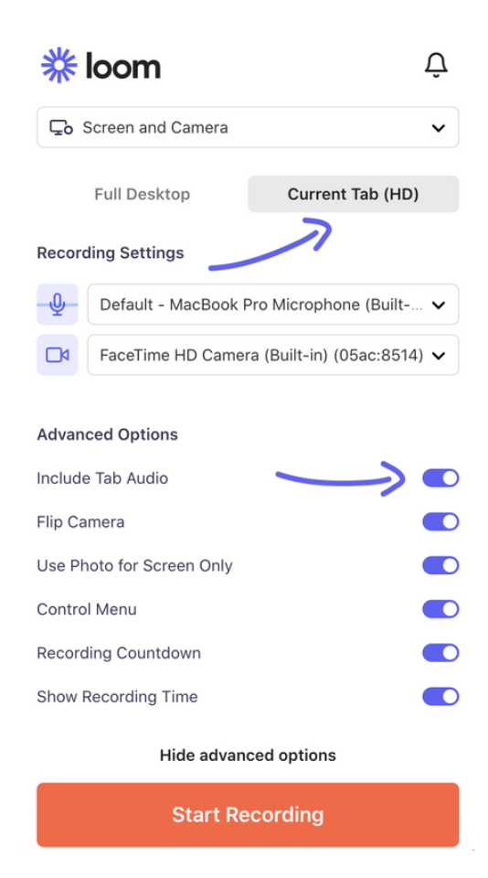 recording within google slides for mac