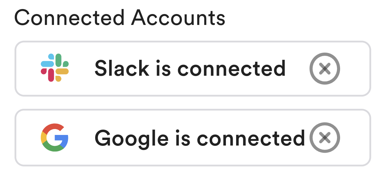 Connected Accounts Google Auth Slack And Apple Loom